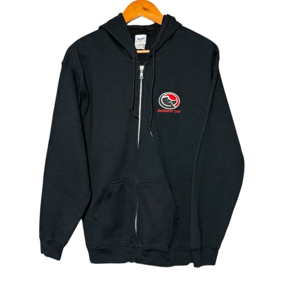 Gildan BLACK Full Zip‎ Up Hoodie Heavy Blend Hooded Sweatshirt Darque Tan Size M - Picture 1 of 11
